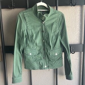White House Black Market Utility Jacket in Green